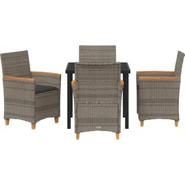vidaXL Garten Essgruppe 5-tlg. Grau