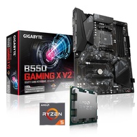 Memory PC Aufrüst-Kit Bundle AMD Ryzen 5 4500 6X 3.6 GHz Prozessor, Gigabyte B550 Gaming X V2 Mainboard (Komplett fertig zusammengebaut inkl. Bios Update und Funktionskontrolle)