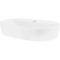 LuxeBath Keramik Waschbecken Waschtisch Aufsatzwaschbecken Waschschale Weiß 600x400x120mm