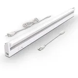 B.K.Licht LED Leiste mit Ein-Ausschalter, neutralweiße Lichtfarbe, schwenkbar, Unterbauleuchte Küche, LED Lichtleiste Küche, Schrankbeleuchtung, Küchenlampe, LED Beleuchtung, 54,7x6,1x2,4 cm, Weiß