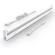B.K.Licht LED Leiste mit Ein-Ausschalter, neutralweiße Lichtfarbe, schwenkbar, Unterbauleuchte Küche, LED Lichtleiste Küche, Schrankbeleuchtung, Küchenlampe, LED Beleuchtung, 54,7x6,1x2,4 cm, Weiß