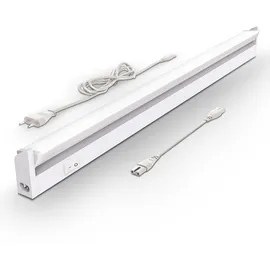 B.K.Licht LED Leiste mit Ein-Ausschalter, neutralweiße Lichtfarbe, schwenkbar, Unterbauleuchte Küche, LED Lichtleiste Küche, Schrankbeleuchtung, Küchenlampe, LED Beleuchtung, 54,7x6,1x2,4 cm, Weiß