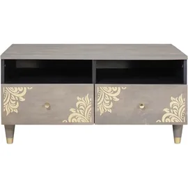 vidaXL Couchtisch Grau 80 x 54 x 40 cm massives Mangoholz