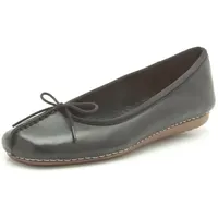 CLARKS Freckle Ice Ballerinas Black Leather 37 1/2