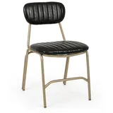 Natur24 Esszimmerstuhl Addy 2er Set Stühle 44 x 55 x 80 cm Stahl Polyurethan Schwarz Gold schwarz