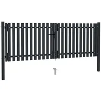 vidaXL Doppelflügel Zauntor 306 x 150 cm Anthrazit