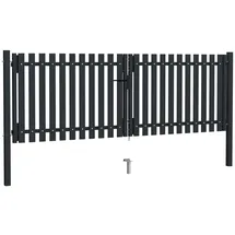 vidaXL Doppelflügel Zauntor 306 x 150 cm Anthrazit