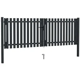 vidaXL Doppelflügel Zauntor 306 x 150 cm Anthrazit