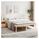 furnicato Bett Seniorenbett Massivholz 160x200 cm Naturfarben mit Stauraum (1-tlg), Kiefernholz-Schlafplatz mit hoher Sitzhöhe und integriertem Stauraum braun 165.5 cm x 205.5 cm x 70.5 cm