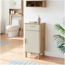 [en.casa] Ferrersp Badezimmerschrank 80 x 80 x 35 cm Eicheoptik/Sandfarben