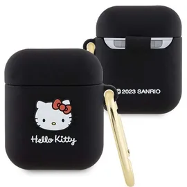 HELLO KITTY Hka23dkhsk Airpods 1/2 Hülle, Schwarz/schwarz, Silikon, 3d-katzenkopf