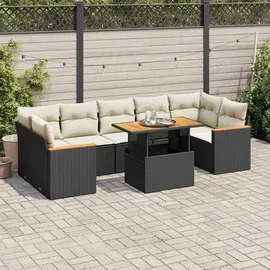 vidaXL Garten-Lounge-Set 8-tlg. schwarz