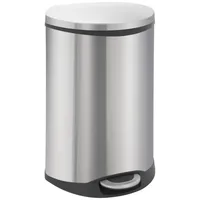 Proregal Muschelförmiger Treteimer 50 l Silber