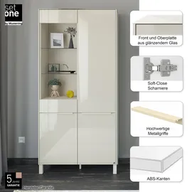 Set One by Musterring Standvitrine Reno 92 x 42 x 197 cm Braun