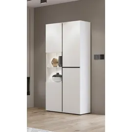 INOSIGN Vitrine INOSIGN "Cross, Höhe 183,5 cm, moderne grifflose Standvitrine mit 3 Türen", weiß, B:79,5cm H:183,5cm T:40cm, FSC-zertifizierter Holzwerkstoff, Glas, Melamin, Schränke, Vitrine, Hochschrank mit viel Stauraum, Glastür und verstellbaren Einlegeböden,