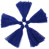 Duories 200 Stück Mini-Quasten, 3 cm Handgefertigt Baumwolle klein Quasten Anhänger, Bunte Bastelquasten Troddel für DIY Tasche Ohrring Schmuck Halskettenherstellung DIY Handwerk Zubehör,Königsblau