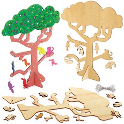 Baum mit Dschungeltieren Holzbastelset (pro Set 2) Basteln mit Holz