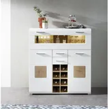 Innostyle Barschrank »FUN PLUS, TOPSELLER!«, (Barschrank), Maße: 120 x 129 x 37 cm (B/H/T), mit LED-Beleuchtung weiß matt,