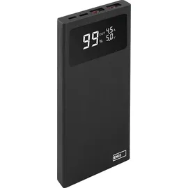 EMOS Powerbank BetaQ 10000mAh, 22,5 W Quick-Charge mit Passthrough und Display, 3X Output + 2X Input, inkl. Datenkabel USB/USB-C, Auto ON/Off, schwarz