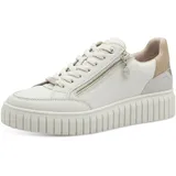 S.Oliver Damen Plateau Sneaker mit Reißverschluss Vegan, Beige (Cream Comb), 38 EU