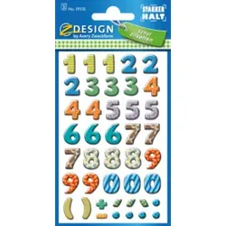 Zahlenetikett 0-9 + Sonderzeichen bunt ZWECKFORM 59335 15 mm 126 Stück