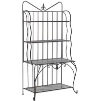 Beliani Gartenregal 94 x 50 x 170 cm Schwarz