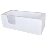 BELVIT Seniorenbadewanne 170x75 cm - Badewanne mit Tür, Einstieg links, barrierefreie Dusch-Badewanne aus Sanitäracryl, Rechteckwanne mit Edelstahlrahmen, höhenverstellbaren Füßen, inkl. Siphon