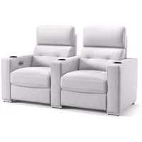Sofanella 2-Sitzer Leder BARI, Relaxsofa, Designsofa, Designer Couch, Italienisches Sofa, 2er Sofa weiß