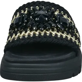 tt.bagatt BAGATT Pantoletten - Schwarz/Gold Textil Schuhgröße 38 EU