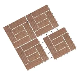 CASARIA WPC Fliesen 55er-Set Mosaik Terrakotta