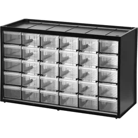 Stanley Kleinteilemagazin Kunststoff 36,5 x 15,5 x 22,5 cm schwarz/transparent 30 Schubladen