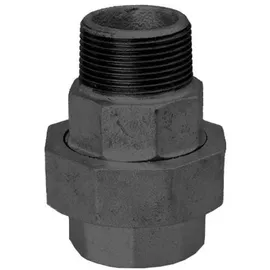 Schmidt, Hermann Hermann Schmidt Temperguss 331 Verschraubung 14331025 DN 25, 1", flach dichtend, IG/AG, schwarz