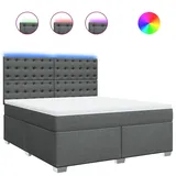 vidaXL Boxspringbett 180 x 200 cm Dunkelgrau