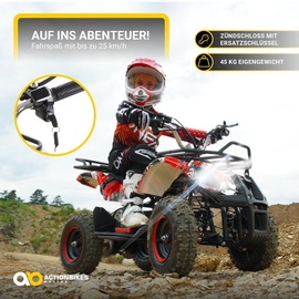 Actionbikes Motors Elektro-Kinderquad Torino, 1000 Watt, Pocket-Quad mit Scheibenbremsen, 25 km/h, 3 x 12-Volt-Batterie (Gelb Graffiti)