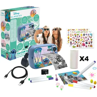 Lexibook Lexibook, Disney Stitch, StarCAM Print, Kamerapaket mit Sofortdrucker, Foto- und Videofunktion, 32 GB SD-Karte und Fotopersonalisierungskit enthalten, DJ150D