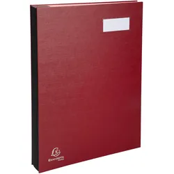Exacompta 57025E 8x Unterschriftenmappe Klassik, 20 Fächer, 24x34cm - Rot