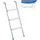 Relaxdays Trampolin Leiter zum Einhängen Blau/Silber 97 cm x 38 cm x 6 cm