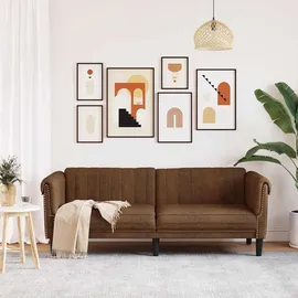vidaXL Sofa Braun Kunstleder Wildleder-optik