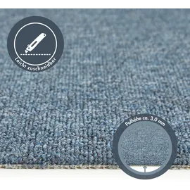 Andiamo Teppichboden ANDIAMO "Bob, Feinschlinge, Gesamthöhe 4,5 mm, Luxusklasse LC1", blau, B:500cm L:700cm, Kunstfaser, Teppiche, meliert, Breite 200, 400 oder 500 cm, strapazierfähig & pflegeleicht