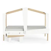 CaliCosy Hausbett CABANE 90 x 200 cm MDF weiß Eichedekor