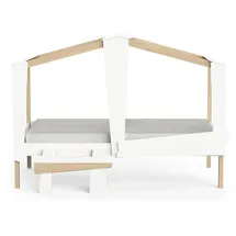 CaliCosy Hausbett CABANE 90 x 200 cm MDF weiß Eichedekor
