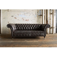 JVmoebel Chesterfield-Sofa, Chesterfield Design Luxus Polster Sofa Couch Sitz Garnitur schwarz