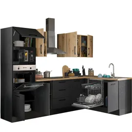 BASIC by Balculina Winkelküche L-Form Turin 280 cm schwarz