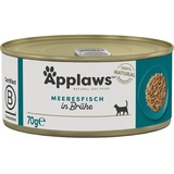 Applaws 100% natürliches Premium-Nassfutter für Katzen, Meeresfisch in Brühe - Packung mit 24 x 70g Dosen