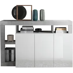 Sideboard INOSIGN "Hamburg", grau (weiß, betonoptik), B:146cm H:93cm T:42cm, Sideboards, Breite 146 cm