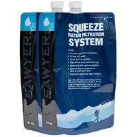 Sawyer Squeeze Wasserfilter Faltbare Trinkbeutel Set, Blau (2 x