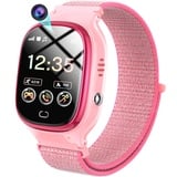 Smartwatch Kinder, Kinderuhr Telefon mit Anrufe, 7 Spiele, Schulmodus, SOS-Funktion, Musik, Kamera, Wecker, Schrittzähler Kind Armbanduhr Touchscreen Smart Watch Geschenk für Jungen Mädchen Rosa)