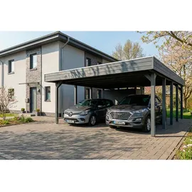 SKANHOLZ Doppelcarport Friesland 5,46 x 7,08 m schiefergrau inkl. Abstellraum