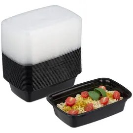 Relaxdays Meal Prep Box 1 Fach 24-tlg. schwarz
