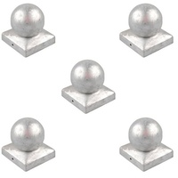 Baumarktplus 5x Pfostenkappe verzinkt 121 mm Kugel Abdeckkappe für Pfosten 12 x 12 cm